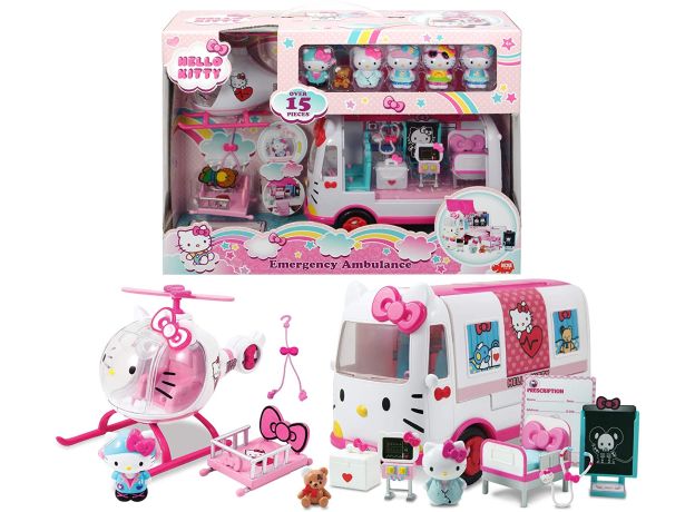 ست هلیکوپتر و آمبولانس Hello Kitty به همراه 6 فیگور, image 