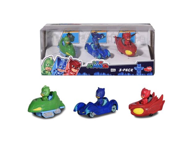 پک 3 تایی ماشین های فلزی گروه شب نقاب PJ Masks, image 