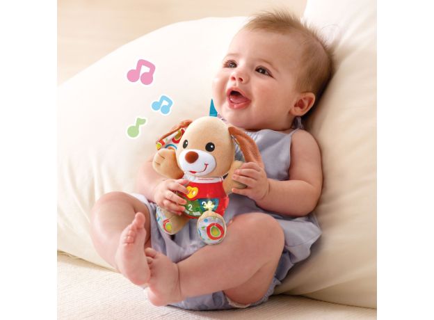 سگ بغلی موزیکال Vtech مدل Cuddle and Sing Puppy قهوه‌ای, image 3