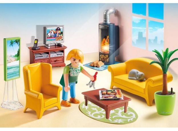 پلی موبیل اتاق نشیمن همراه با بخاری (playmobil), image 3