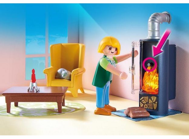 پلی موبیل اتاق نشیمن همراه با بخاری (playmobil), image 4