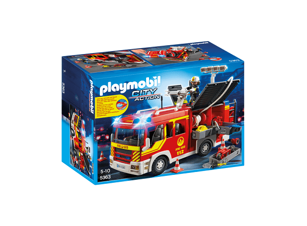 پلی موبیل ماشین آتش‌نشانی با افکت نور و صدا (playmobil), image 