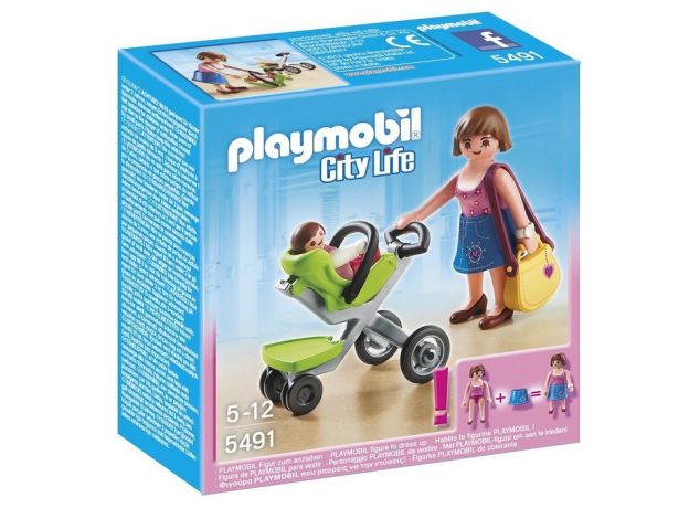 پلی موبیل مادر و کالسکه‌ی نوزاد (playmobil), image 