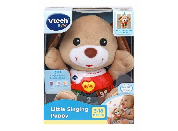 سگ بغلی موزیکال Vtech مدل Cuddle and Sing Puppy قهوه‌ای, image 