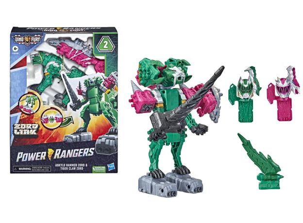 فیگور تبدیل شونده زورد Power Rangers مدل Ankylo Hamer Zord and Tiger Claw zord, تنوع: F0287-Ankylo, image 