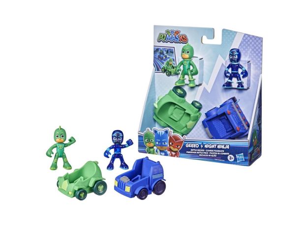 پک 2 تایی فیگور و ماشین گکو و نینجای شب گروه شب نقاب PJ Masks, تنوع: F2841-Gekko, image 