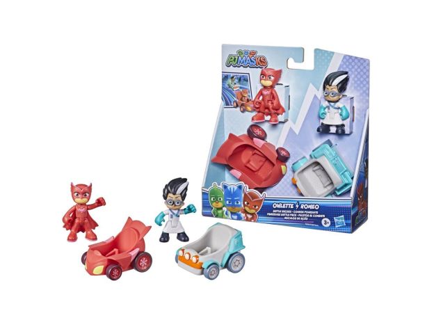 پک 2 تایی فیگور و ماشین اولت و رومئو گروه شب نقاب PJ Masks, تنوع: F2842-Owlette, image 