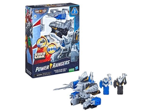 فیگور تبدیل شونده Power Rangers مدل Tricera Blade Zord and Stego Spike Zord, تنوع: F0287-Tricera, image 