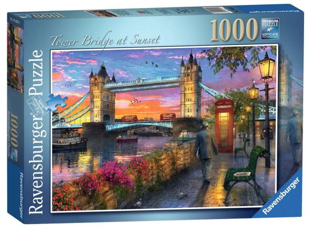 پازل 1000 تکه راونزبرگر مدل پل برج لندن در غروب آفتاب, image 