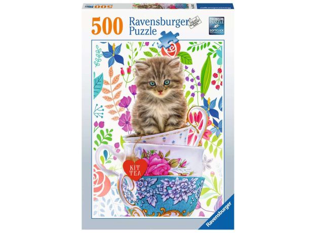 پازل 500 تکه راونزبرگر مدل بچه گربه در فنجان, image 
