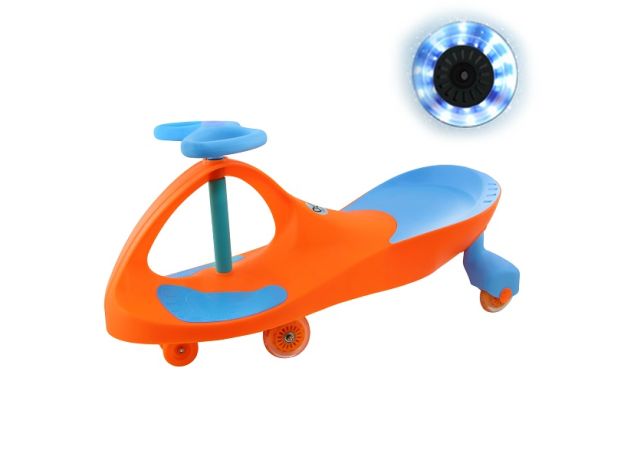 سه‌چرخه لوپ کار با چرخ‌های چراغ‌ دار مدل نارنجی آبی, image 