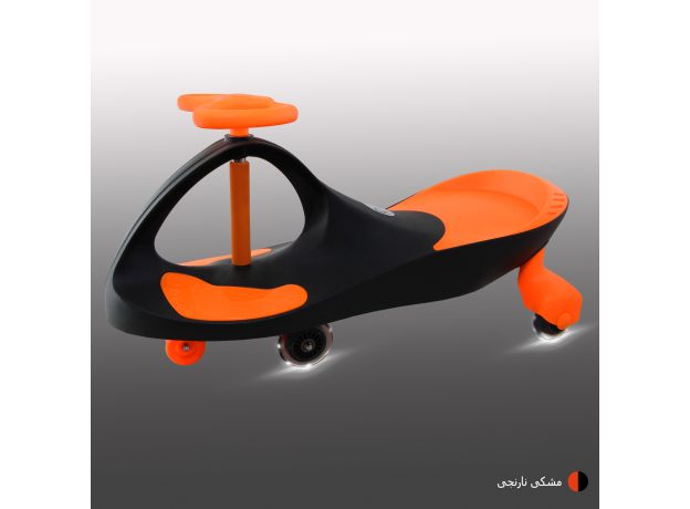 سه‌چرخه لوپ کار با چرخ‌های چراغ‌ دار مدل مشکی نارنجی, image 2