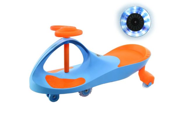 سه‌چرخه لوپ کار با چرخ‌های چراغ‌ دار مدل آبی نارنجی, image 