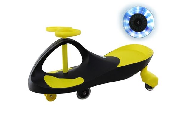 سه‌چرخه لوپ کار با چرخ‌های چراغ‌ دار مدل مشکی زرد, image 