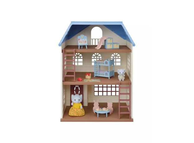 خانه 3 طبقه Blue Terrace همراه با عروسک مادر و فرزند Sylvanian Families, image 4