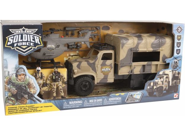 ست بازی کامیون و هلیکوپتر سربازهای Soldier Force مدل Trooper Truck, image 