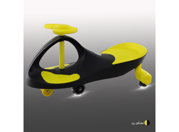 سه‌چرخه لوپ کار با چرخ‌های چراغ‌ دار مدل مشکی زرد, image 2