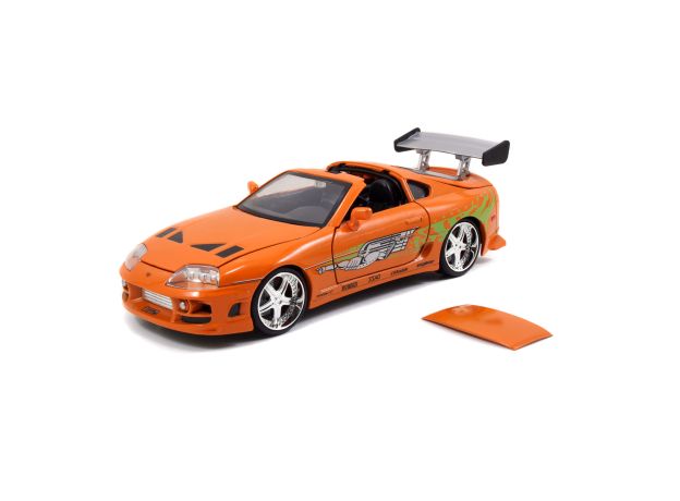 ماشین فلزی نارنجی تویوتا Fast & Furious مدل Supra با مقیاس 1:24, image 3