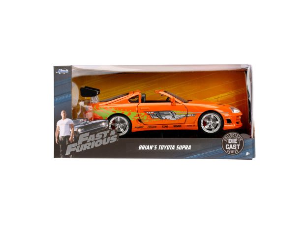 ماشین فلزی نارنجی تویوتا Fast & Furious مدل Supra با مقیاس 1:24, image 7