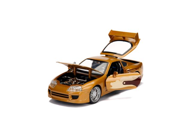 ماشین فلزی طلایی تویوتا Fast & Furious مدل Supra با مقیاس 1:24, image 6