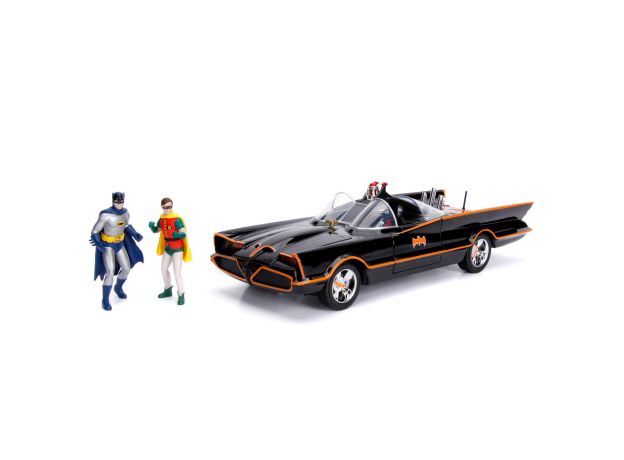 ماشین کلاسیک Batmobile و فیگورهای فلزی رابین و بتمن با مقیاس 1:18, image 5