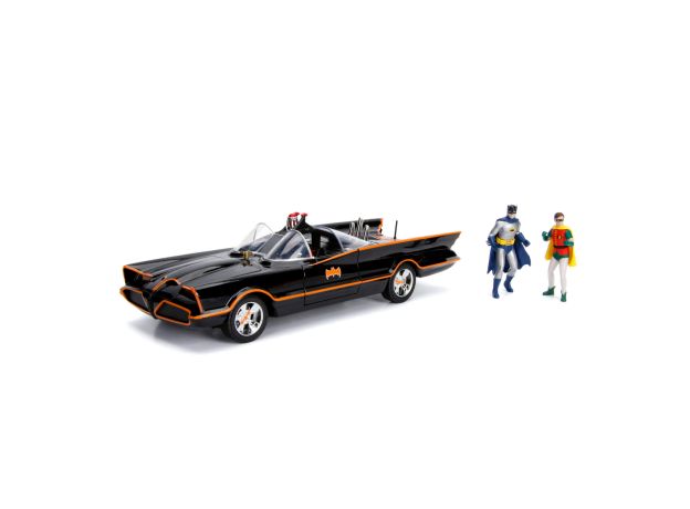 ماشین کلاسیک Batmobile و فیگورهای فلزی رابین و بتمن با مقیاس 1:18, image 7