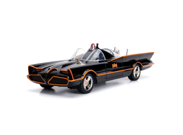 ماشین کلاسیک Batmobile و فیگورهای فلزی رابین و بتمن با مقیاس 1:18 به همراه افکت نوری, image 9