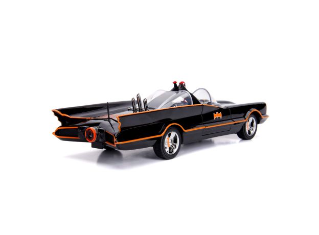 ماشین کلاسیک Batmobile و فیگورهای فلزی رابین و بتمن با مقیاس 1:18 به همراه افکت نوری, image 13