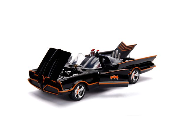 ماشین کلاسیک Batmobile و فیگورهای فلزی رابین و بتمن با مقیاس 1:18 به همراه افکت نوری, image 2