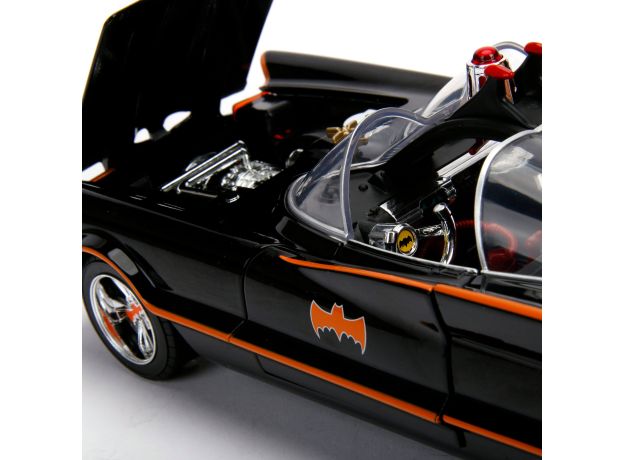 ماشین کلاسیک Batmobile و فیگورهای فلزی رابین و بتمن با مقیاس 1:18, image 3