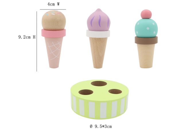 ست بستنی قیفی 3 عددی چوبی پیکاردو, image 2