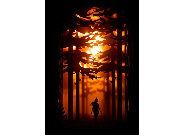 تابلو نورانی دختری در جنگل, image 2