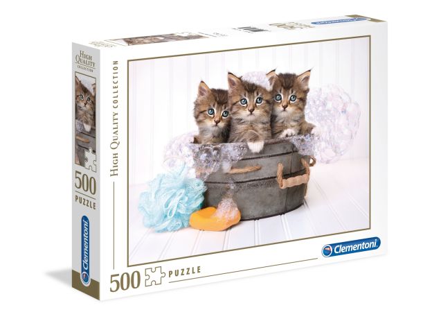 پازل 500 تکه کلمنتونی مدل آب بازی گربه های کوچولو, image 