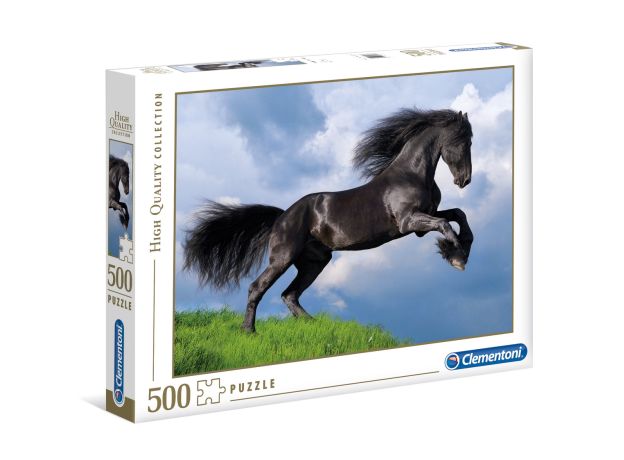 پازل 500 تکه کلمنتونی مدل اسب سیاه در دشت, image 